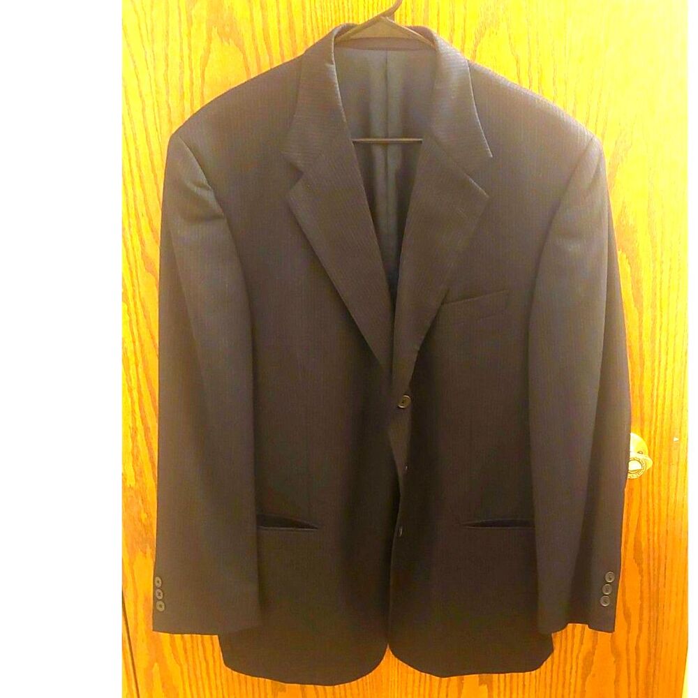 Tallia Uomo Men’s 44R 100% Worsted Wool Pinstripe Blazer Sport Coat